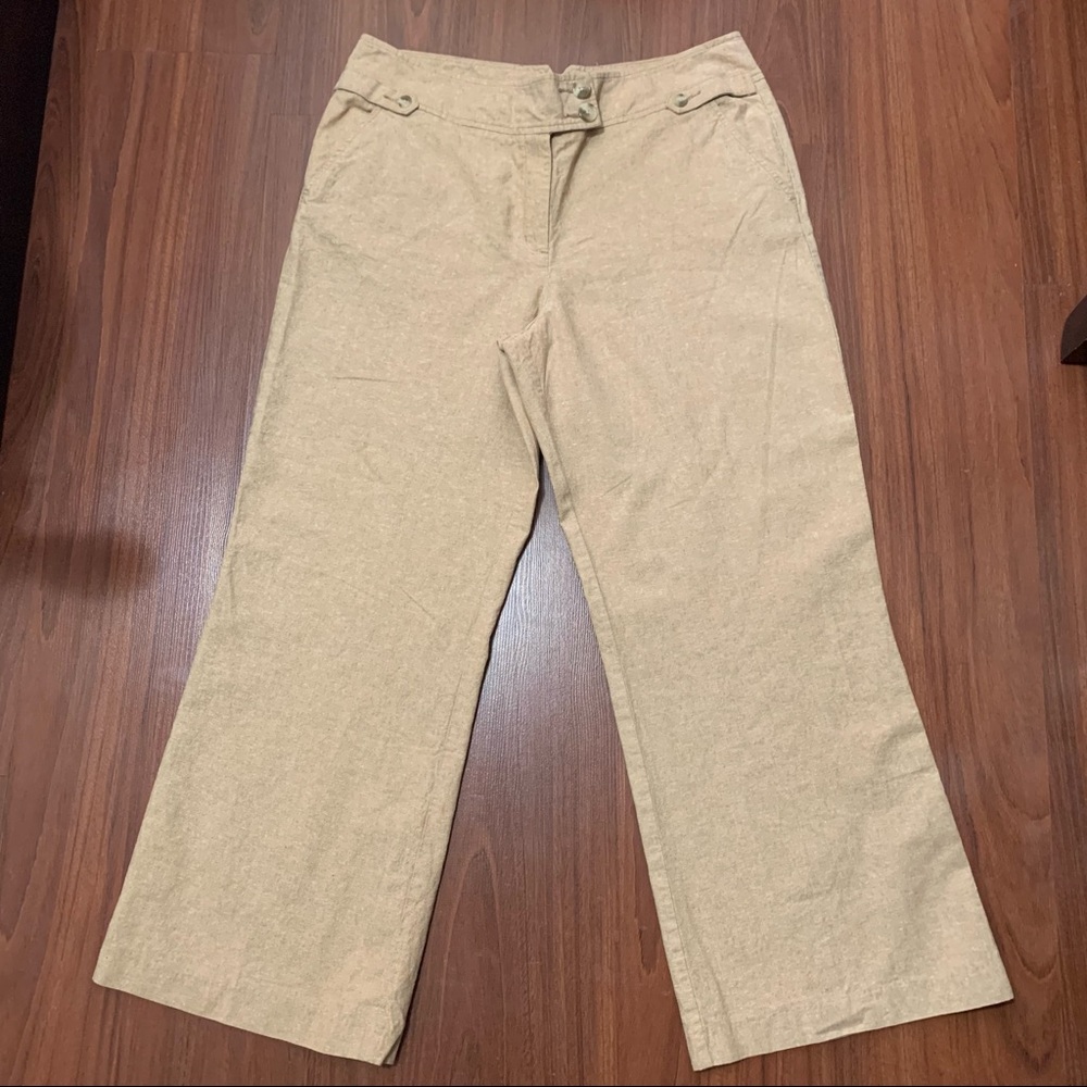 Isaac Mizrahi Tan straight leg trousers size 16